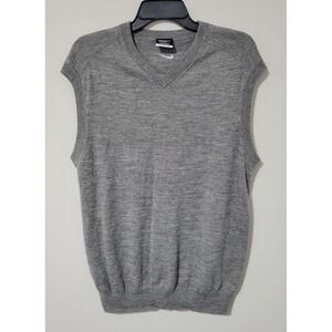 Nike Golf Tour Performance Sweater Vest Mens L Gray Merino Wool V-Neck